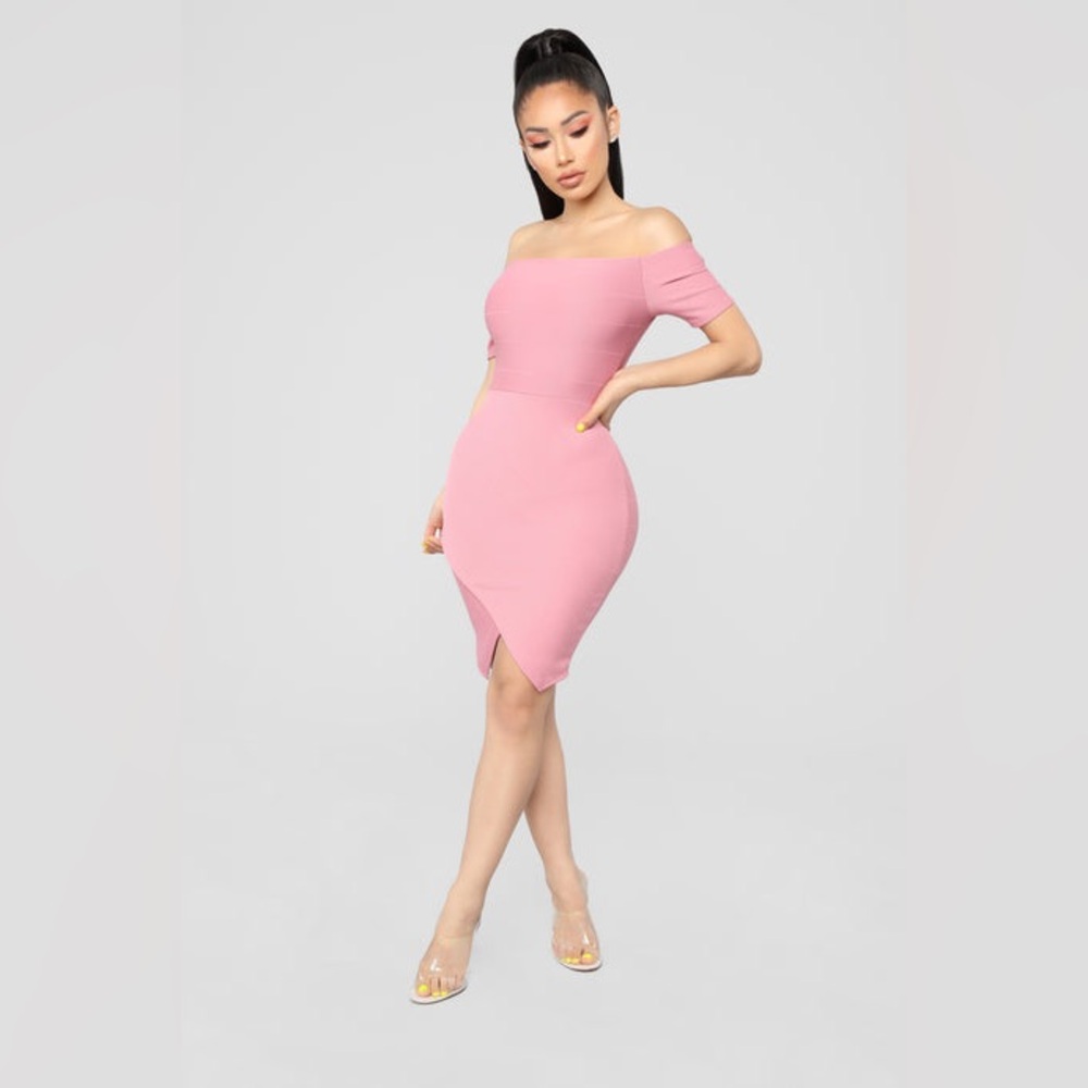 Off-Shoulder Dress Dusty Rose Pink Dress